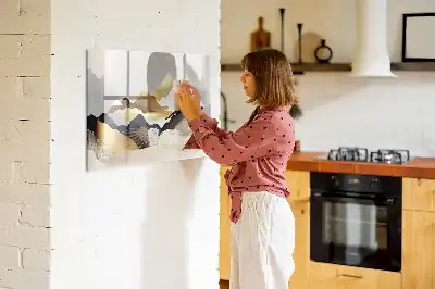 Tableau magnétique pour dessiner motif montagnes abstraites