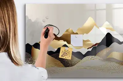 Tableau magnétique pour dessiner motif montagnes abstraites