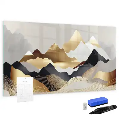 Tableau magnétique pour dessiner motif montagnes abstraites