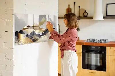 Tableau magnétique pour dessiner motif montagnes abstraites