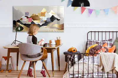 Tableau magnétique pour dessiner motif montagnes abstraites