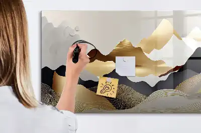 Tableau magnétique pour dessiner motif montagnes abstraites