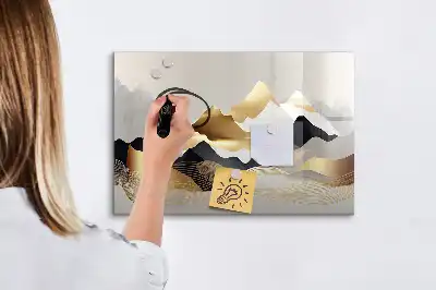 Tableau magnétique pour dessiner motif montagnes abstraites