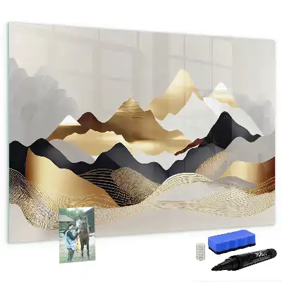 Tableau magnétique pour dessiner motif montagnes abstraites