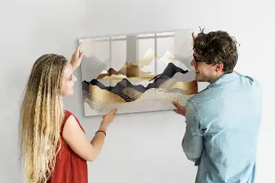 Tableau magnétique pour dessiner motif montagnes abstraites