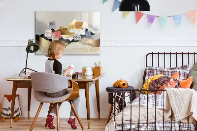 Tableau magnétique pour dessiner motif montagnes abstraites