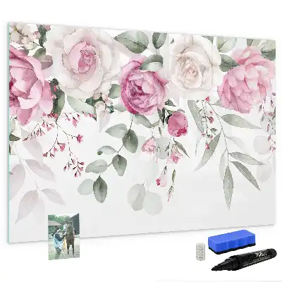 Tableau magnétique à dessiner roses en aquarelle