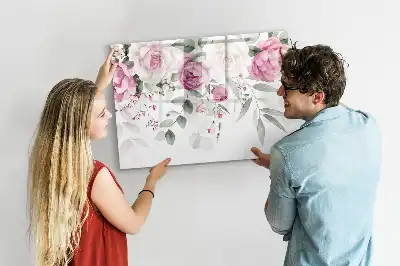Tableau magnétique à dessiner roses en aquarelle
