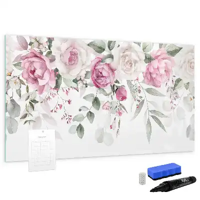 Tableau magnétique à dessiner roses en aquarelle