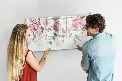 Tableau magnétique à dessiner roses en aquarelle