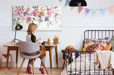 Tableau magnétique à dessiner roses en aquarelle
