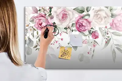 Tableau magnétique à dessiner roses en aquarelle