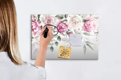 Tableau magnétique à dessiner roses en aquarelle
