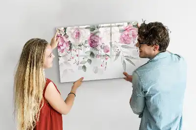Tableau magnétique à dessiner roses en aquarelle