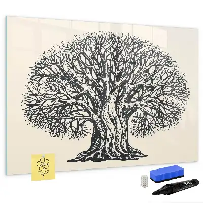 Tableau magnétique à dessiner motif grand arbre nature
