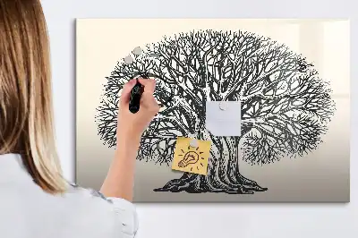 Tableau magnétique à dessiner motif grand arbre nature