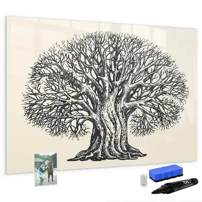 Tableau magnétique à dessiner motif grand arbre nature