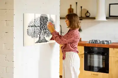 Tableau magnétique à dessiner motif grand arbre nature