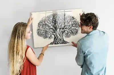 Tableau magnétique à dessiner motif grand arbre nature