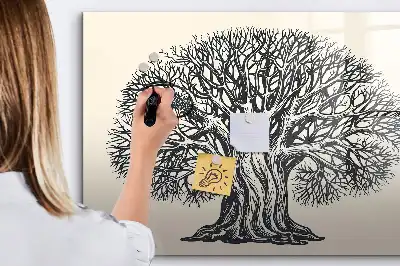 Tableau magnétique à dessiner motif grand arbre nature