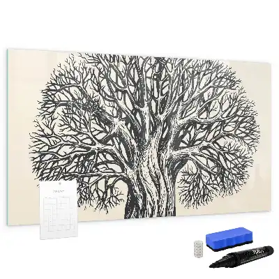 Tableau magnétique à dessiner motif grand arbre nature