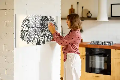Tableau magnétique à dessiner motif grand arbre nature