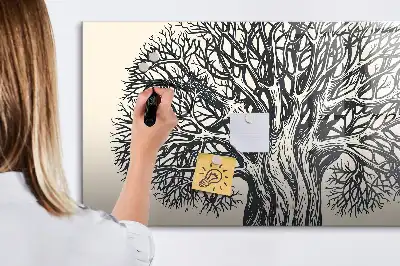 Tableau magnétique à dessiner motif grand arbre nature