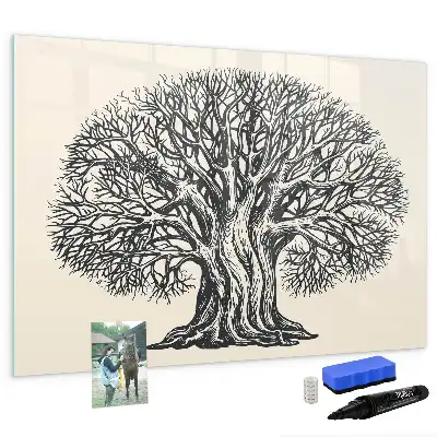 Tableau magnétique à dessiner motif grand arbre nature