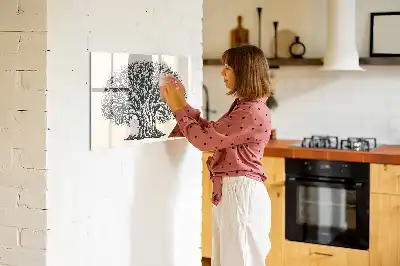 Tableau magnétique à dessiner motif grand arbre nature
