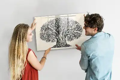 Tableau magnétique à dessiner motif grand arbre nature