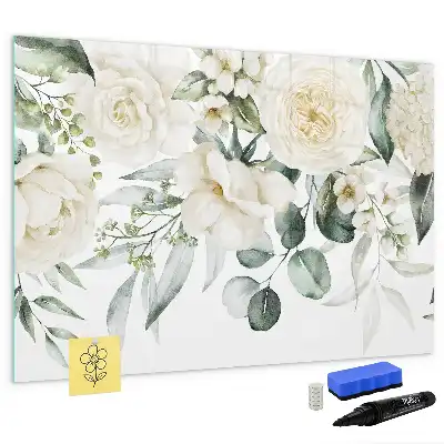 Tableau magnétique à dessiner motif fleurs