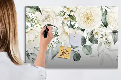 Tableau magnétique à dessiner motif fleurs