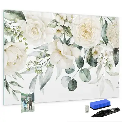 Tableau magnétique à dessiner motif fleurs