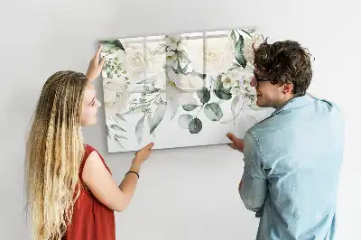 Tableau magnétique à dessiner motif fleurs