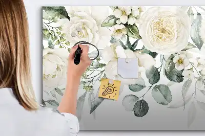 Tableau magnétique à dessiner motif fleurs