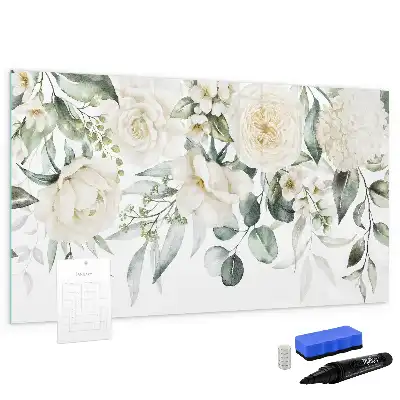 Tableau magnétique à dessiner motif fleurs