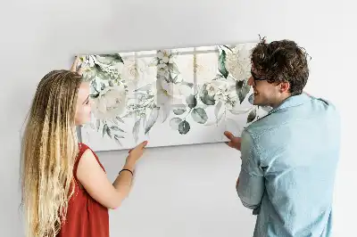 Tableau magnétique à dessiner motif fleurs