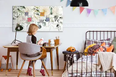 Tableau magnétique à dessiner motif fleurs