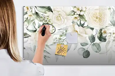 Tableau magnétique à dessiner motif fleurs