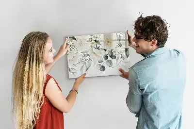 Tableau magnétique à dessiner motif fleurs