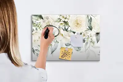 Tableau magnétique à dessiner motif fleurs