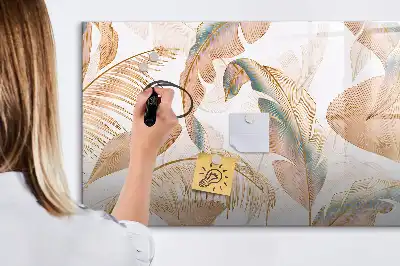 Tableau magnétique à dessiner motif de feuilles