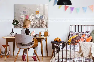 Tableau magnétique pour dessiner motif feuilles exotiques