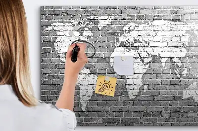 Carte du monde en briques tableau magnétique pour dessiner