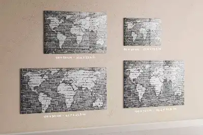Carte du monde en briques tableau magnétique pour dessiner
