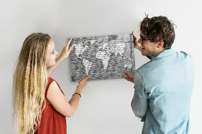Carte du monde en briques tableau magnétique pour dessiner