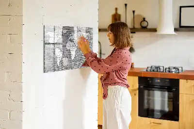 Carte du monde en briques tableau magnétique pour dessiner