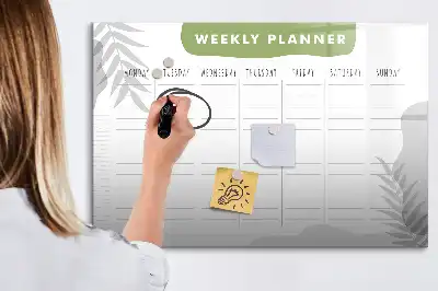 Tableau magnétique pour planning hebdomadaire avec espace pour dessiner