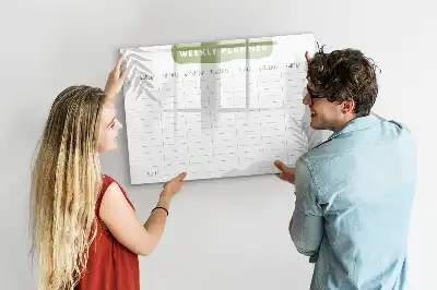 Tableau magnétique pour planning hebdomadaire avec espace pour dessiner
