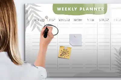 Tableau magnétique pour planning hebdomadaire avec espace pour dessiner